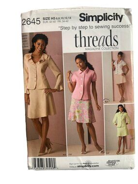 Simplicity 2645 Sewing Pattern Size 6-8-10-12-14 Skirt Jacket Uncut 2009